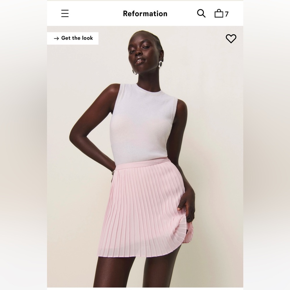 Reformation pink Lovell skirt